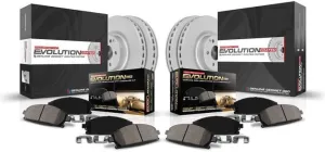 Power Stop CRK2164 Front and Rear Coated Brake Rotors and Ceramic Brake Pad Kit For 2007-2009 Chrysler Aspen Dodge Durango | 2006-2018 Dodge Ram 1500 | 2019-2022 Ram 1500 Classic