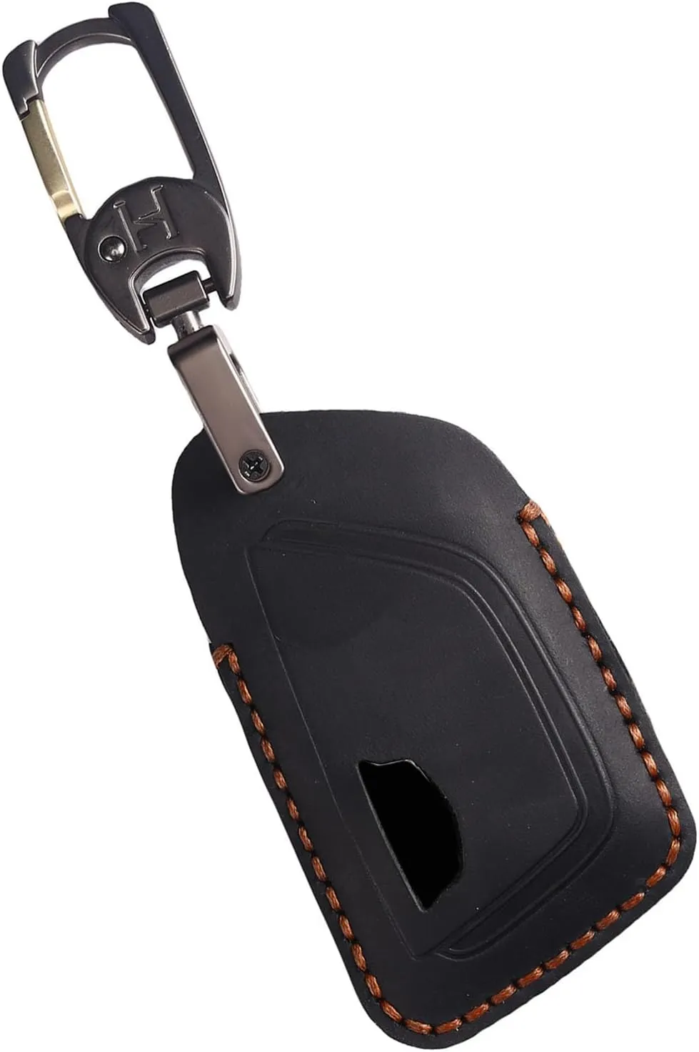 Premium Leather 6-Button Key Fob Cover Case for Cadillac Escalade CT4 CT5 Lyriq 2021-2025, for Cadillac XT4 XT5 2025 2024 (Black)