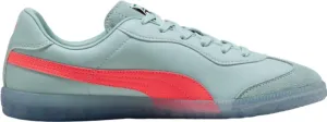 Puma King 21 Men's Indoor Soccer Shoes - Classic Style with Modern Functionality, Soft Leather Upper, Rubber Outsole for Ultimate Grip (Mint/Red, US Footwear Size System, Adult, Men, Numeric, Medium, 9.5)