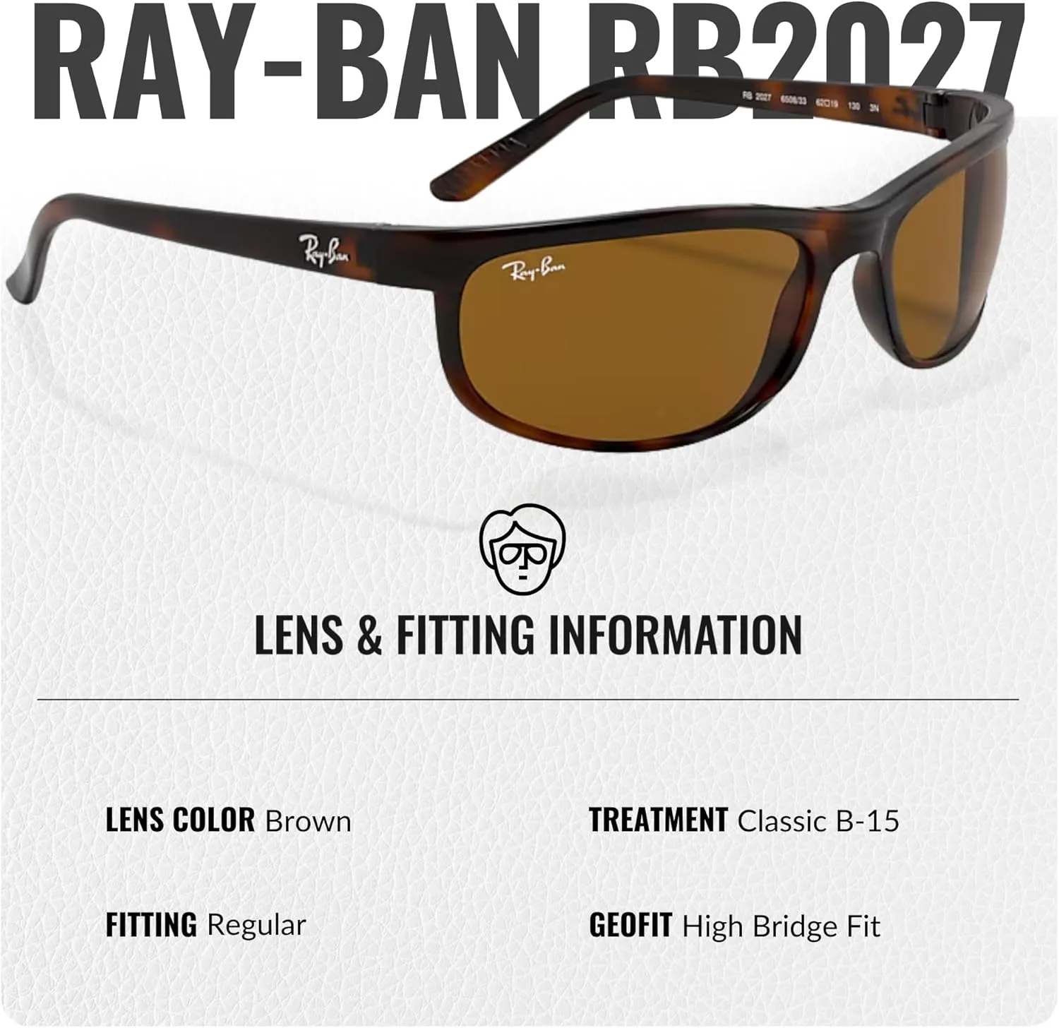 Ray-Ban RB2027 PREDATOR 2 Rectangle Sunglasses With Eyewear Kit Bundle - High Bridge Fit - Retro Sunglasses