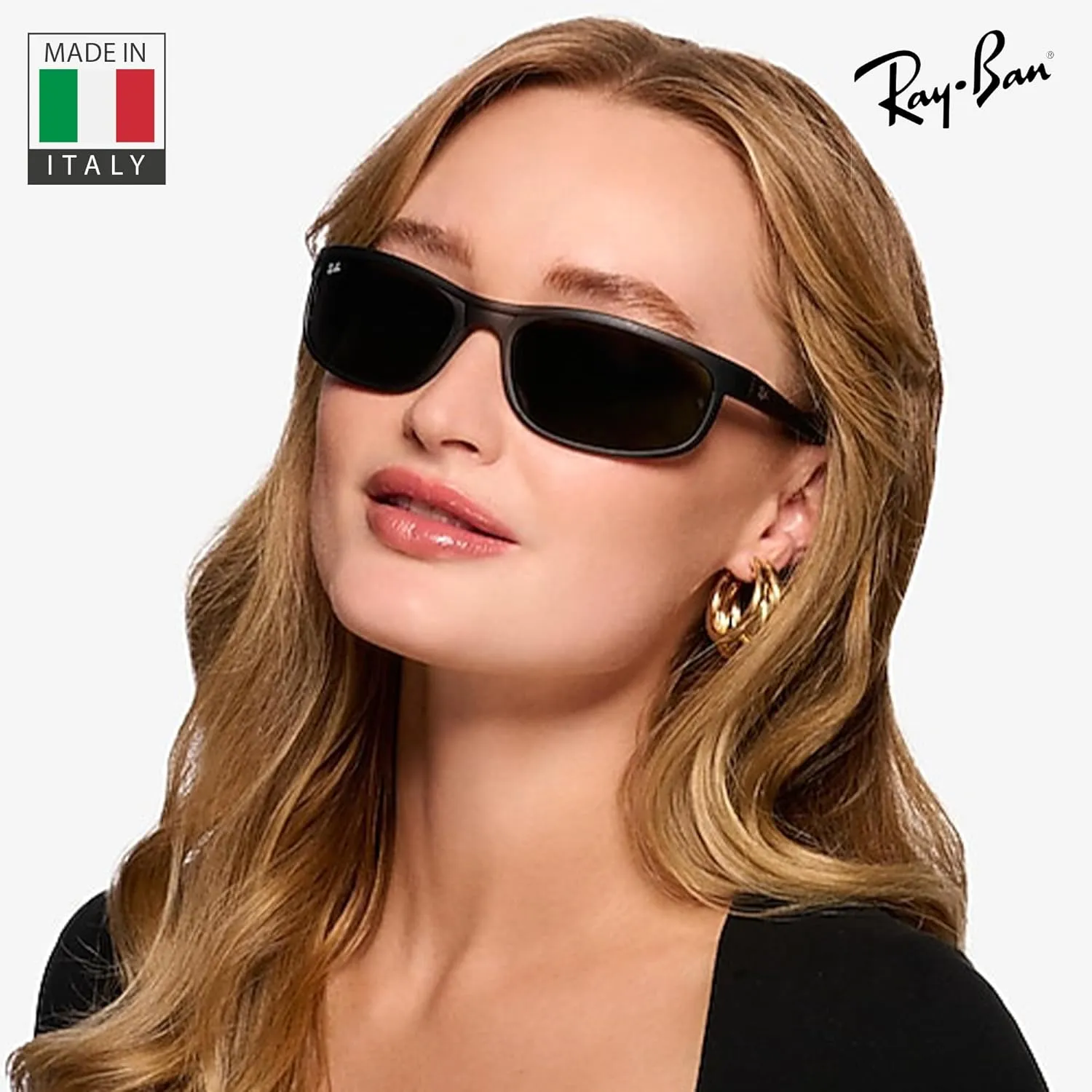 Ray-Ban RB2027 PREDATOR 2 Rectangle Sunglasses With Eyewear Kit Bundle - High Bridge Fit - Retro Sunglasses