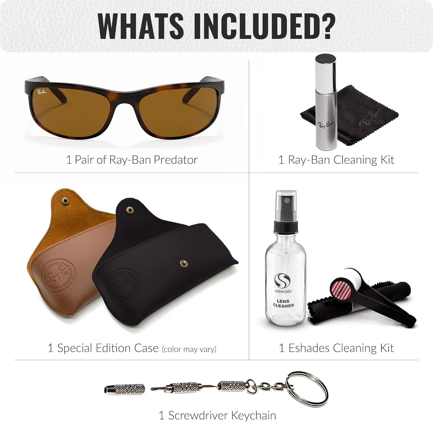 Ray-Ban RB2027 PREDATOR 2 Rectangle Sunglasses With Eyewear Kit Bundle - High Bridge Fit - Retro Sunglasses