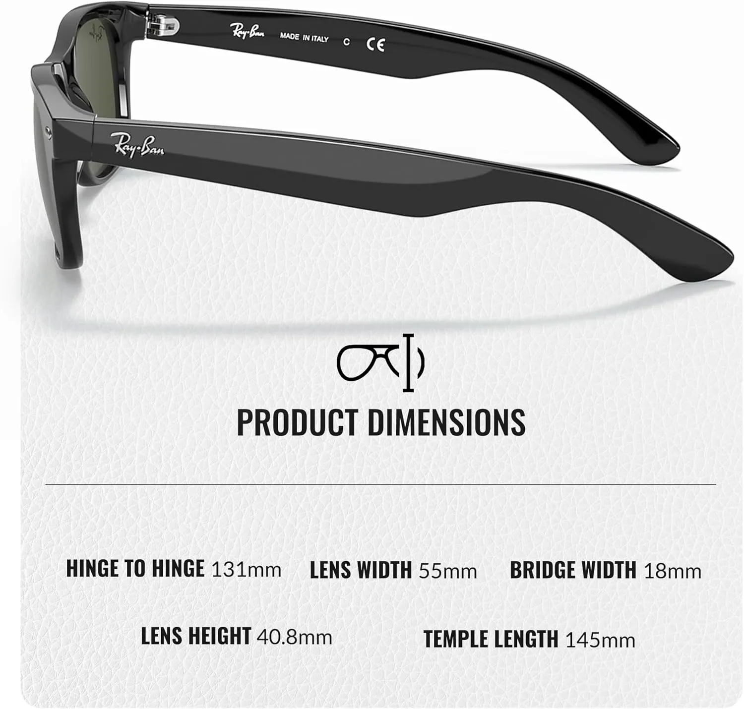 Ray-Ban RB2132 NEW WAYFARER Classic Square Shape Sunglasses With Eyewear Kit Bundle - High Bridge Fit - Square Sunglasses