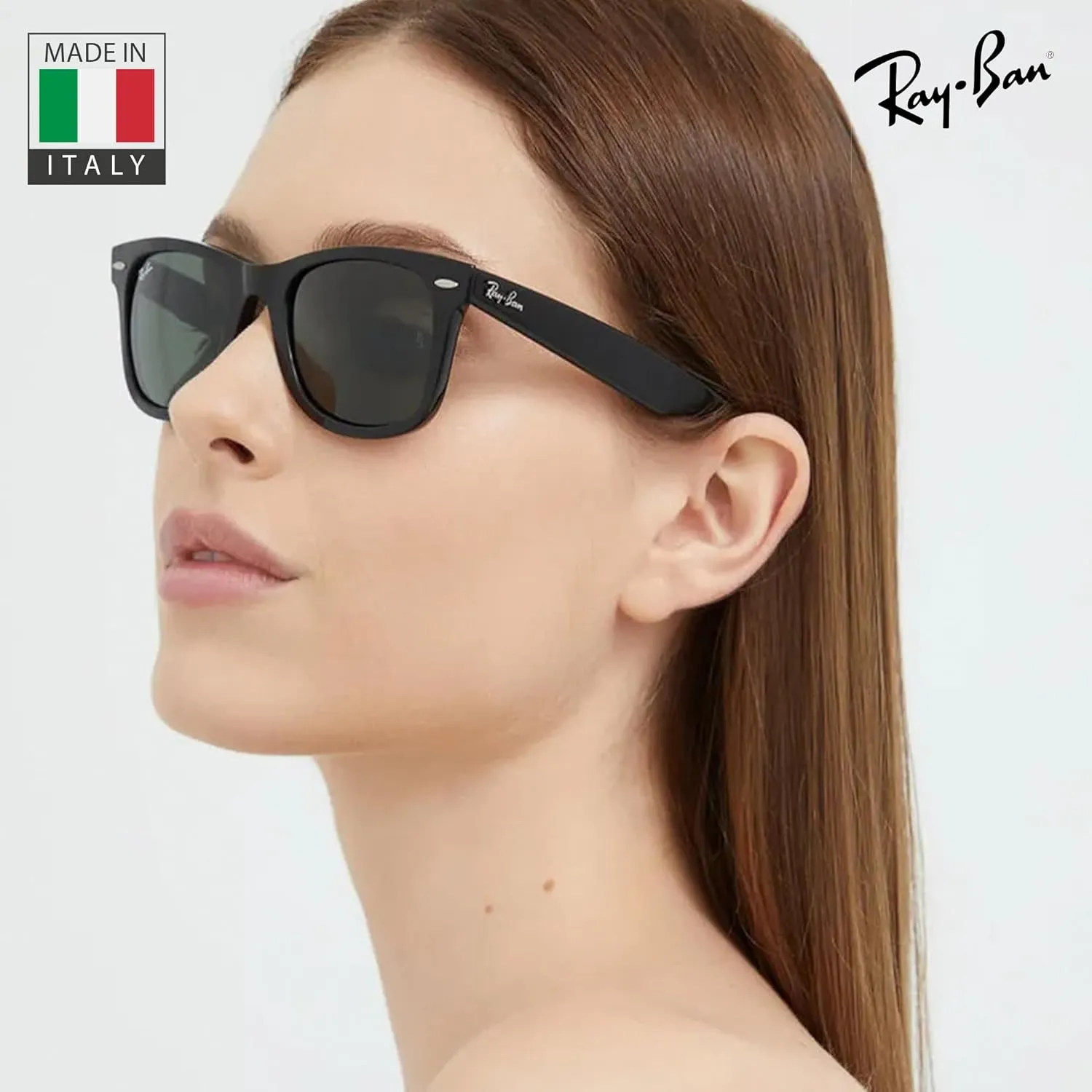 Ray-Ban RB2132 NEW WAYFARER Classic Square Shape Sunglasses With Eyewear Kit Bundle - High Bridge Fit - Square Sunglasses