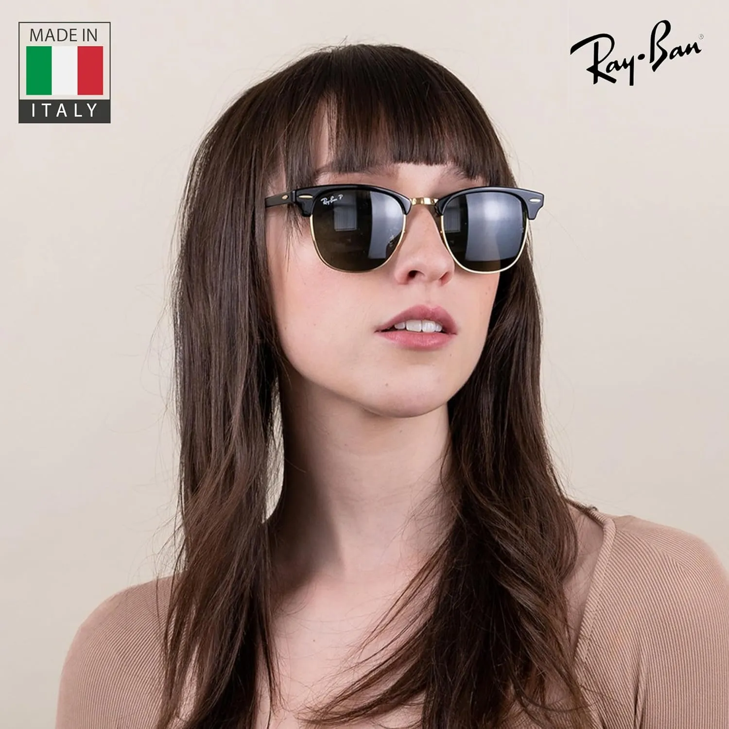 Ray-Ban RB3016 Clubmaster Classic Square Shape Sunglasses With Eyewear Kit Bundle - High Bridge Fit -Casual Square Sunglasses