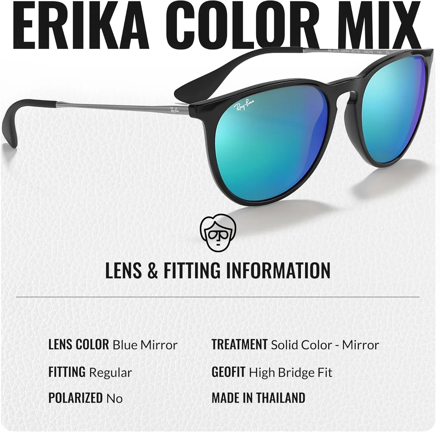 Ray-Ban RB4171 ERIKA Classic Phantos Shape Sunglasses With Eyewear Kit Bundle - High Bridge Fit - Retro Sunglasses