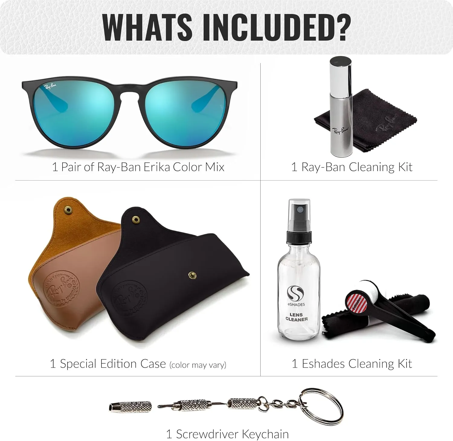 Ray-Ban RB4171 ERIKA Classic Phantos Shape Sunglasses With Eyewear Kit Bundle - High Bridge Fit - Retro Sunglasses