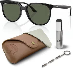 Ray-Ban RB4378 Square Shape Sunglasses With Eyewear Kit Bundle - High Bridge Fit - Square Sunglasses