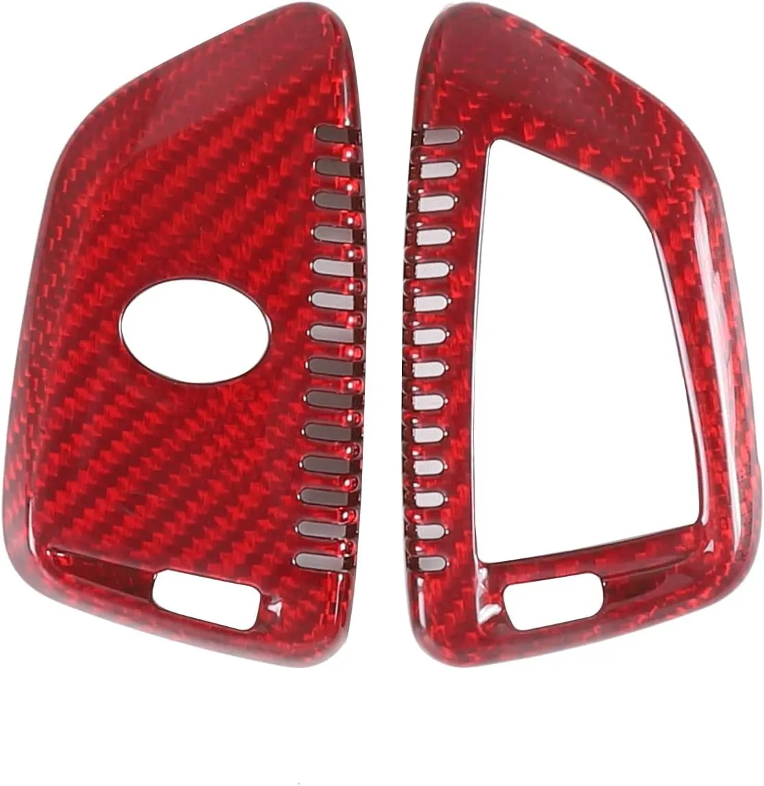 Real Carbon Fiber Key Fob Case Cover Compatible with Toyota Supra GR A90 A91 MK5 2019-2024, Smart Remote Key Case Cover Keychain Trim Accessories, 1PCS (Red)