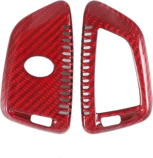 Real Carbon Fiber Key Fob Case Cover Compatible with Toyota Supra GR A90 A91 MK5 2019-2024, Smart Remote Key Case Cover Keychain Trim Accessories, 1PCS (Red)