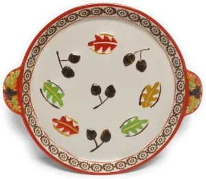 Round Platter,Serving Tray,Cookie Sheet,OR Serving Plate (Dimensional,Old World Harvest),11 x 1