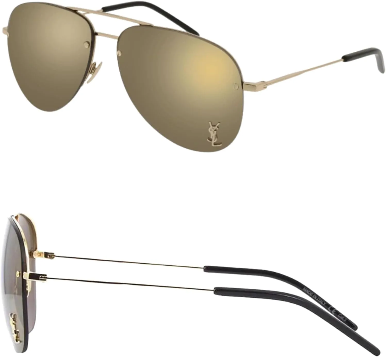 SAINT LAURENT SL CLASSIC 11 M Pilot shape Sunglasses   Bundle with eSHADES Luxury Eyewear Kit