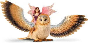 Schleich bayala Flying Fairy with Glam Owl Playset - Enchanting Magical Fairy and Pet Owl Figurine Playset, Imaginative Toy for Children Girls and Boys, Gift for Kids Age 5-12