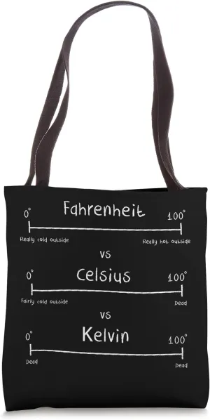 Science Meme Fahrenheit Celsius Kelvin Funny Science Teacher Tote Bag