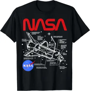 Space Shuttle Schematic Layout T-Shirt