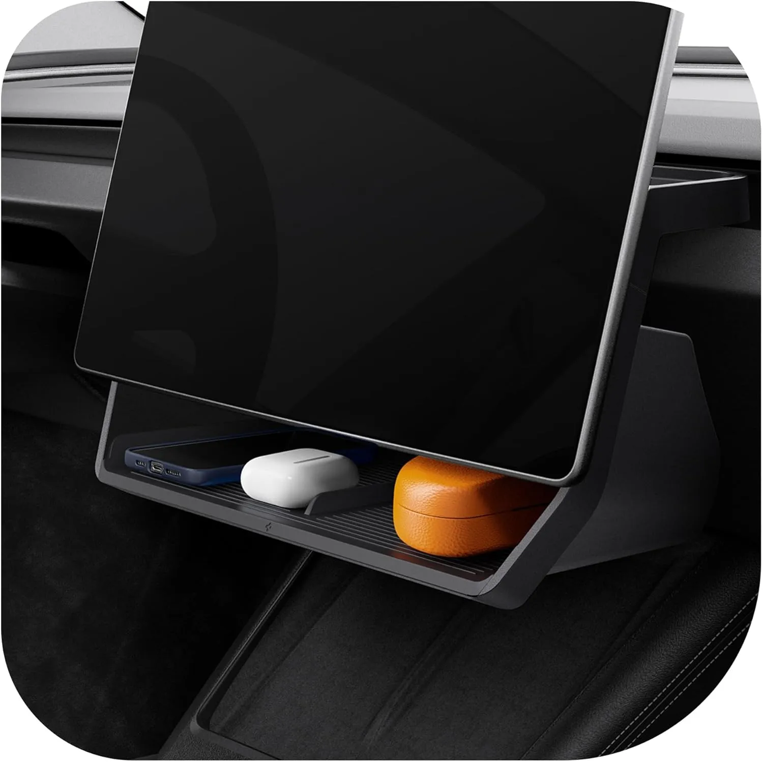 Spigen Under Screen Storage Organizer Designed for New Tesla Model Y 2025/2026 Refresh (Juniper) and Tesla Model 3 2025/2024 Refresh (Highland)