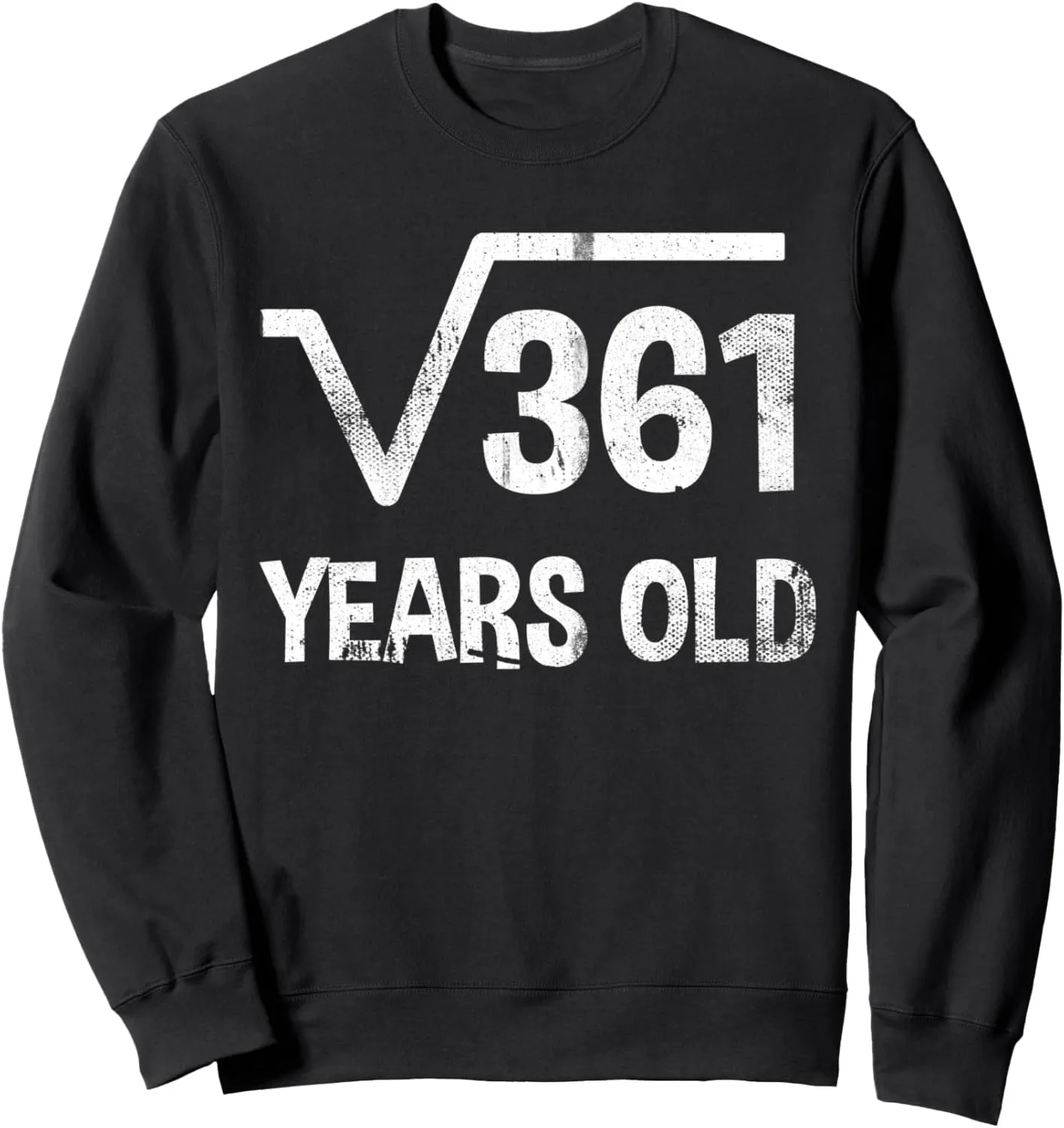 Square Root of 361 - 19th Birthday Math 19 Years Old Funny Sweatshirt
