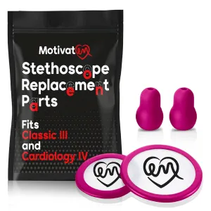 Stethoscope Replacement Part Kit for Littman Stethoscope Classic 3, Cardiology 3 & Cardiology 4 - Fits Classic III, Cardiology III & IV (Rasberry)
