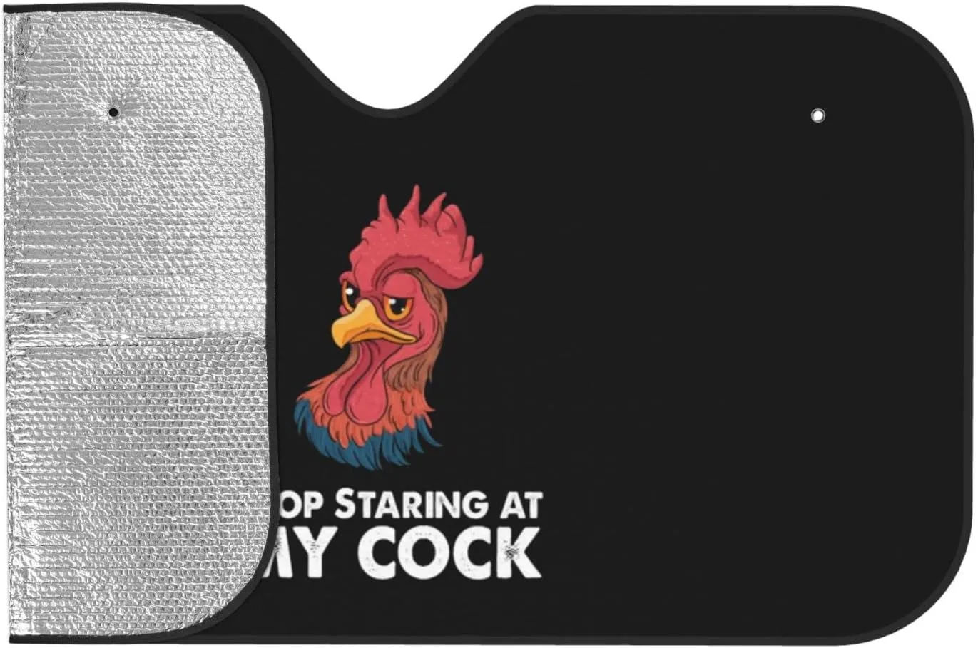 Stop Staring at My Cock Windshield Sun Shade Keep Your Vehicle Cool, for SUV Cars Trucks Universal Sun Shade