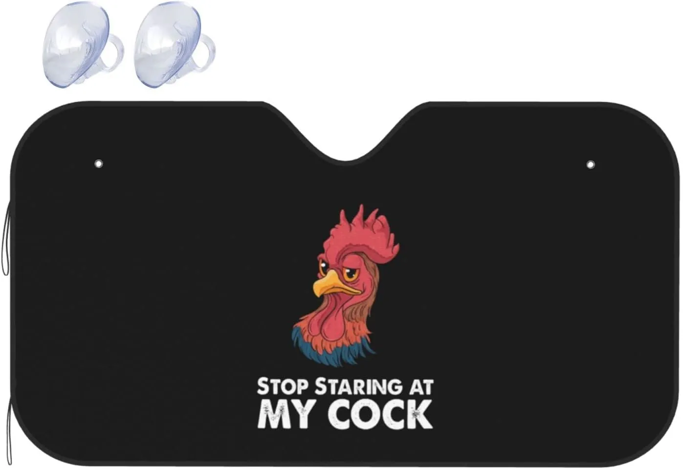 Stop Staring at My Cock Windshield Sun Shade Keep Your Vehicle Cool, for SUV Cars Trucks Universal Sun Shade