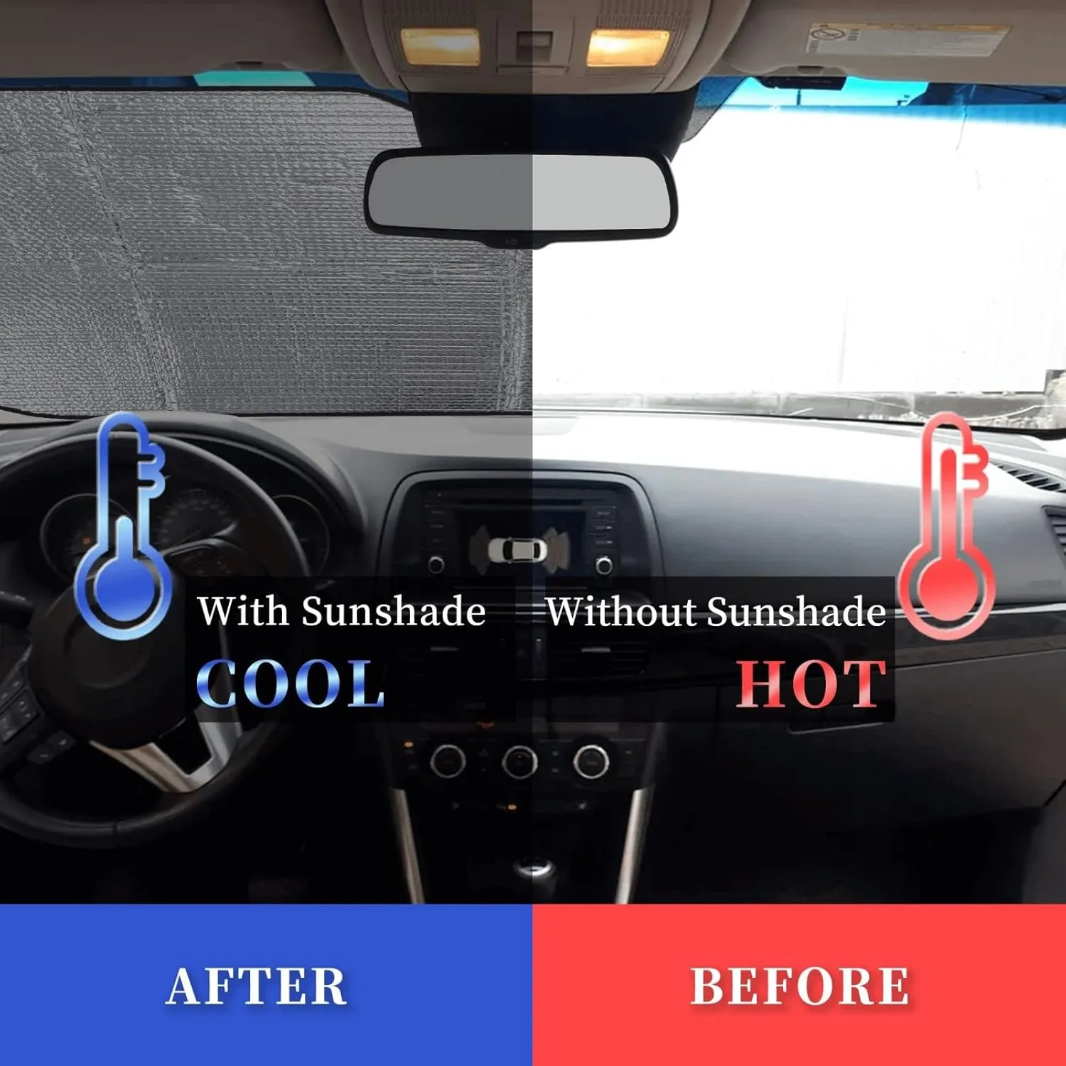 Stop Staring at My Cock Windshield Sun Shade Keep Your Vehicle Cool, for SUV Cars Trucks Universal Sun Shade