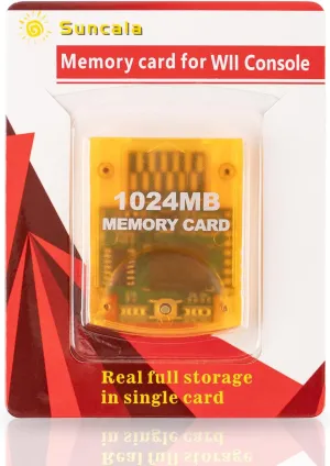 Suncala Memory Card Compatible with Gamecube and Wii Console, 1024MB Memory Card for Nintendo Gamecube