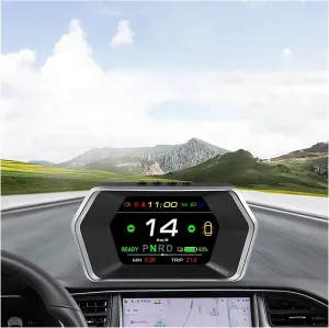 T17 Head Up Display Auto Display Smart Car HUD Gauge Speed Indicator Light Prompt Safety Alarm Driving Time For Model 3