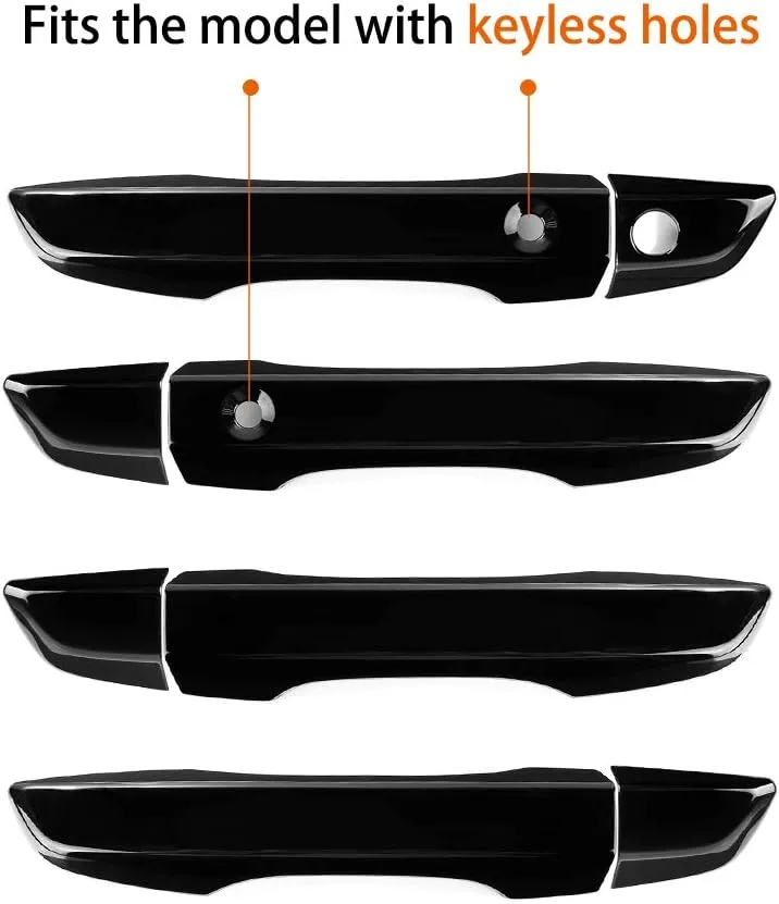 Thenice for 10th Gen Civic Accessories Door Handle Cover Exterior Decoration Compatible with Honda Civic 2021 2020 2019 2018 2017 2016 with Smart Auto Lock Holes -Black
