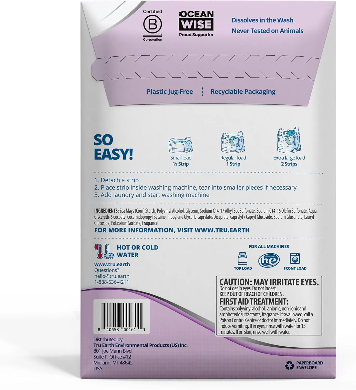 Tru Earth Platinum Heavy Duty Laundry Detergent Sheets - Up to 64 Loads (32 Sheets), Lilac Breeze Scent - Ultra-Concentrated, Eco-Friendly, Hypoallergenic Formula