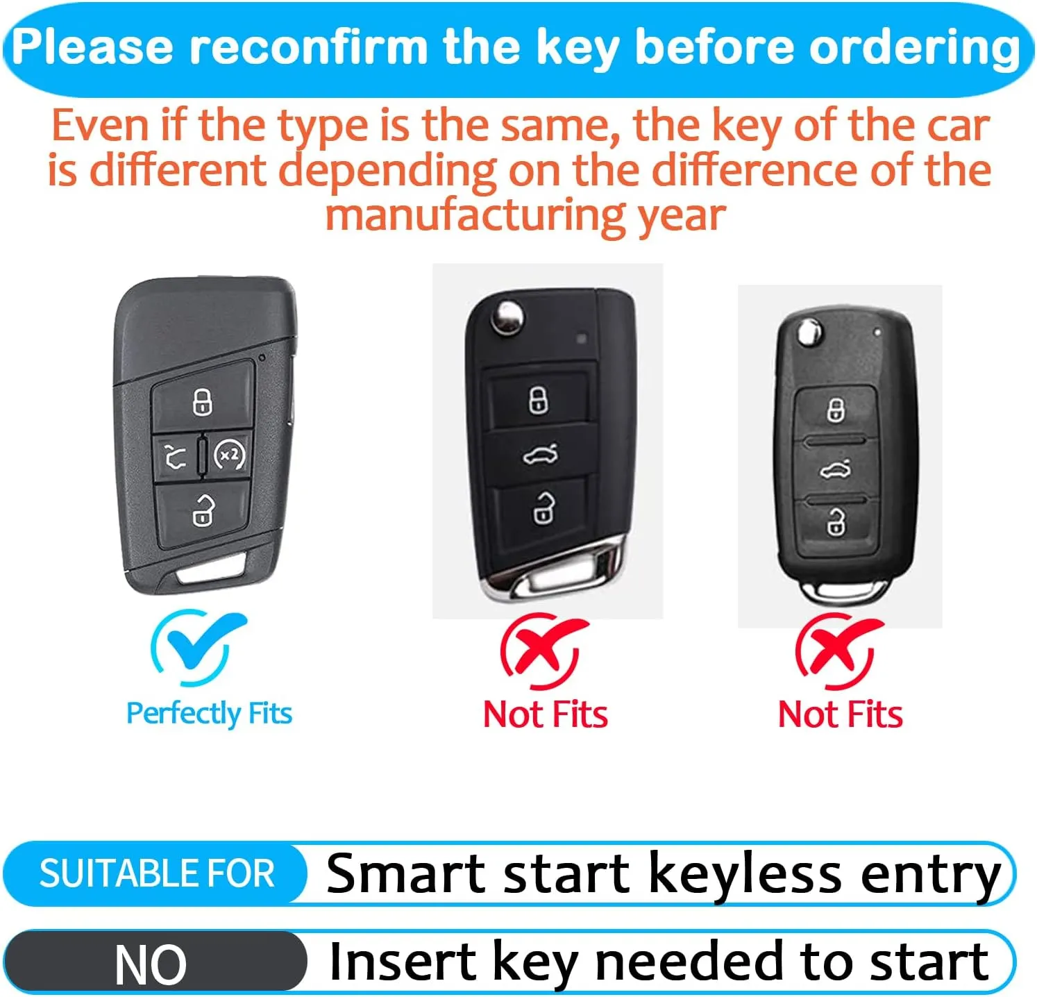 Tukellen Volkswagen Key Fob Cover - Premium Soft TPU Full Protection Case for VW Tiguan Atlas Jetta Passat Golf Alltrack Smart Keyless Remote (White)