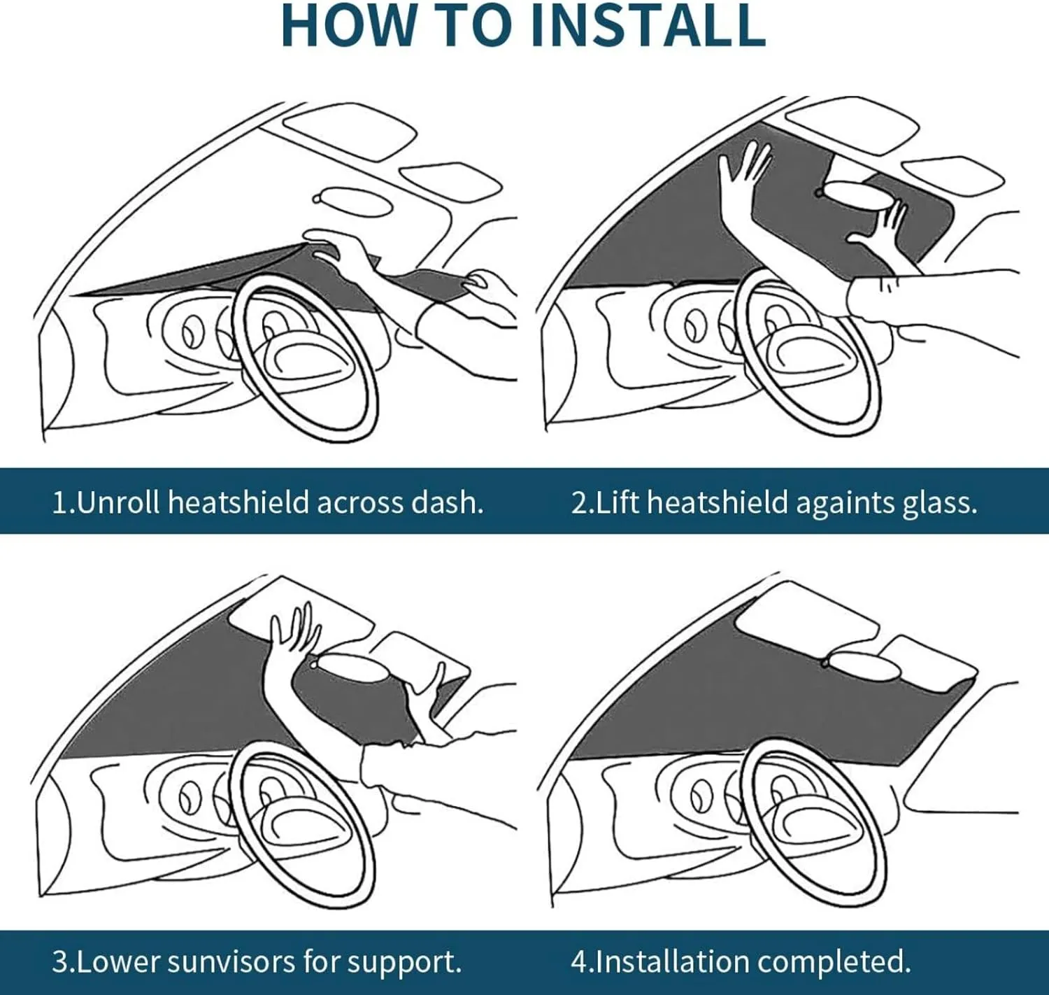 Turquoise Wonders Print Windshield Foldable Sun Shade for Car Front Window Block Heat and Rays Sun Visor Protection