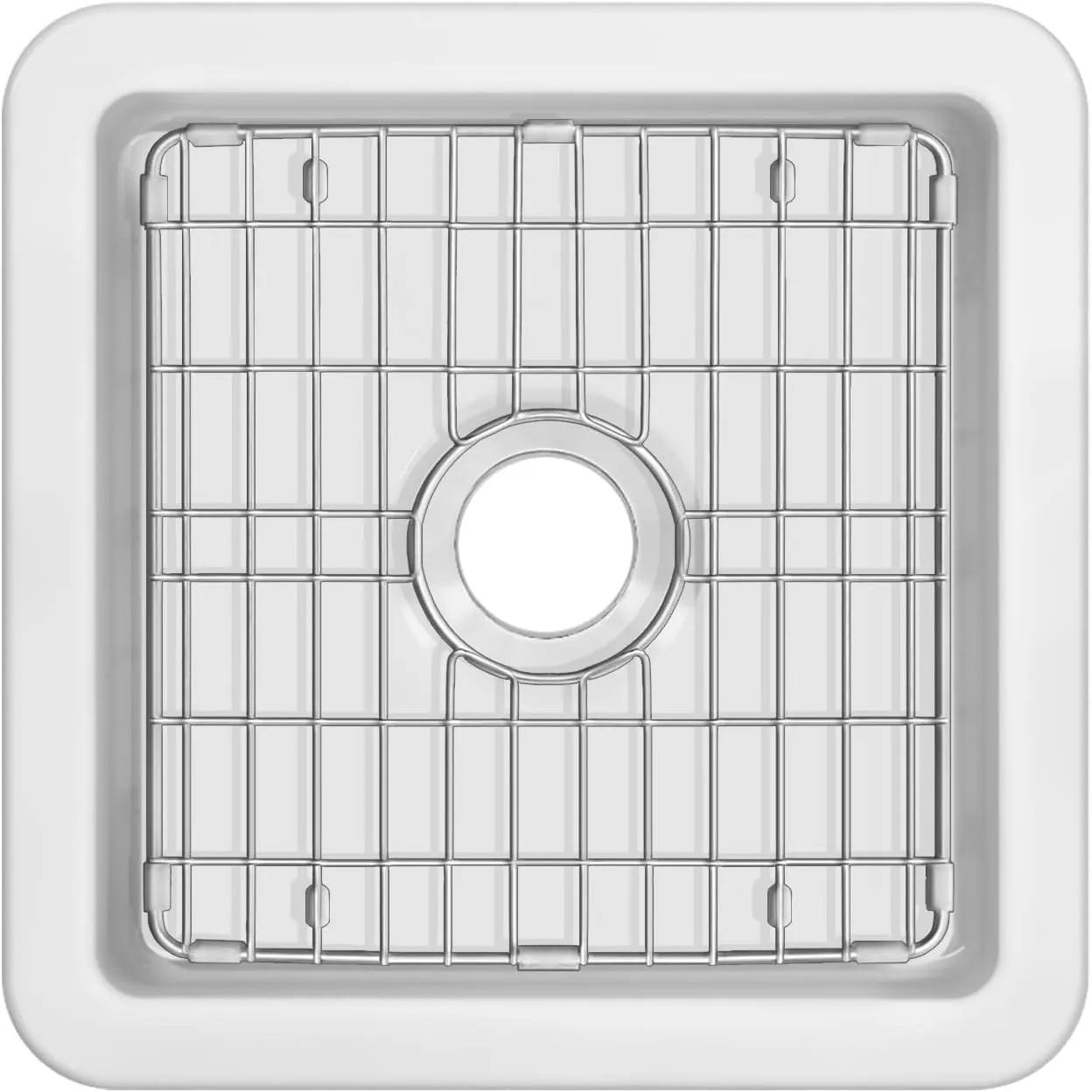 Whitehaus Collection Undermount/Drop-in Fireclay Kitchen Sinks, Stainless Steel Grid Included (White, 18 Inch)