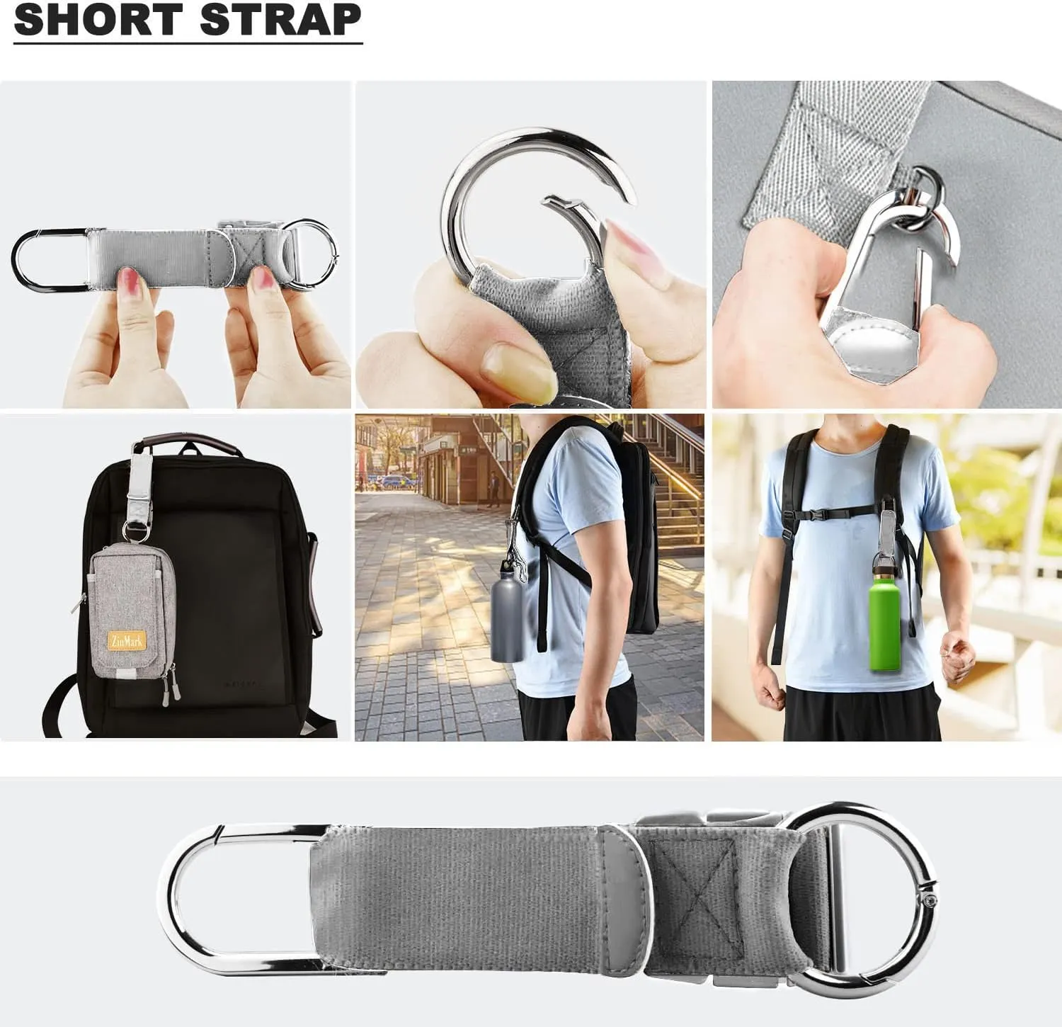 ZINZ Elastic Jacket Gripper Travel Strap with D-Ring Hooks and Buckle, Suitcase Straps Belts Travel Accessories, Makes Your Hands Free